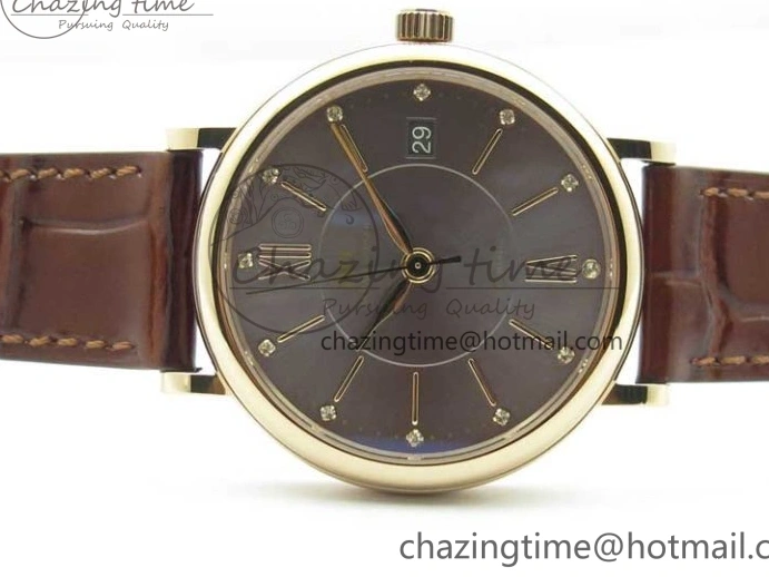 MIROTIME 0429 Portofino 37mm RG V7F 1:1 Best Edition Gray Dial on Deep Brown Leather Strap A SunProtective 7090